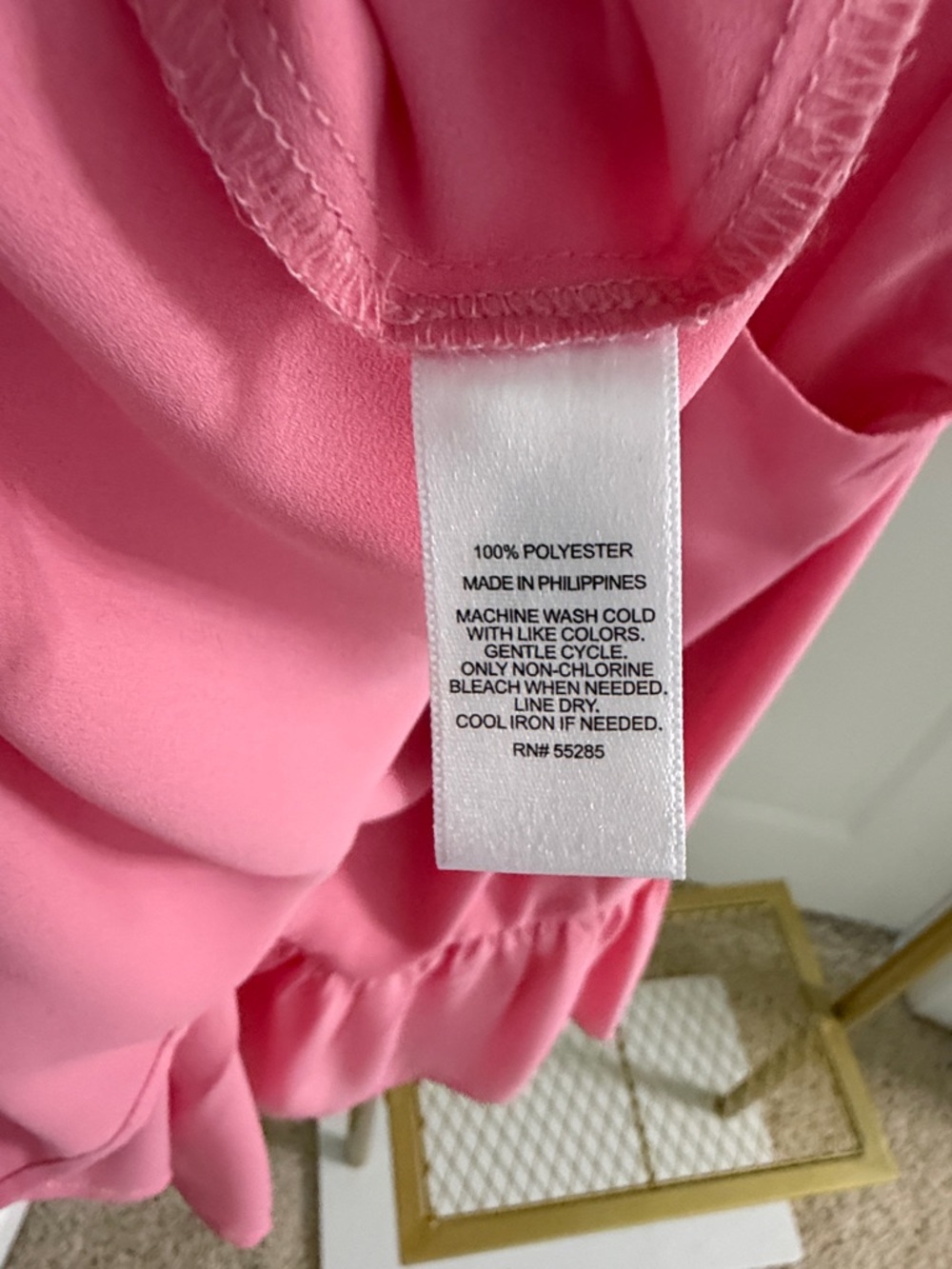 Express Bright Pink Spaghetti Strap Ruffle Dress - Picture 3 of 4